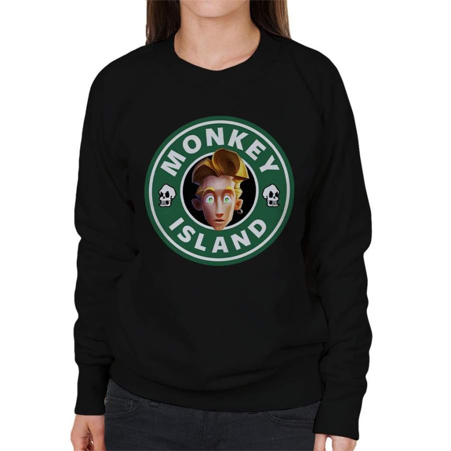 Monkey Island Guybush Threepwood Star Bucks Logo Women’s Sweatshirt