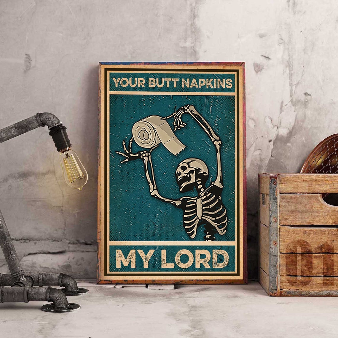 Skeleton Poster, Your Butt Napkins My Lord Poster, Funny Skeleton Canvas And Poster, Canvas Prints, My Poster Wall, Canvas Wall Art, Wall Decor Visual Art, Halloween Gift, Happy Halloween