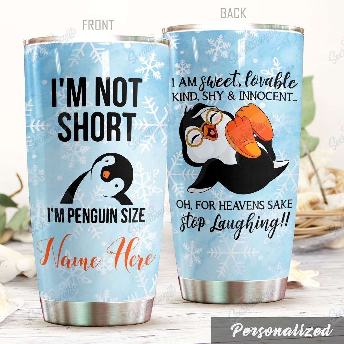 Personalized Penguin Yq1902493Cl Stainless Steel Tumbler Travel Customize Name, Text, Number, Image