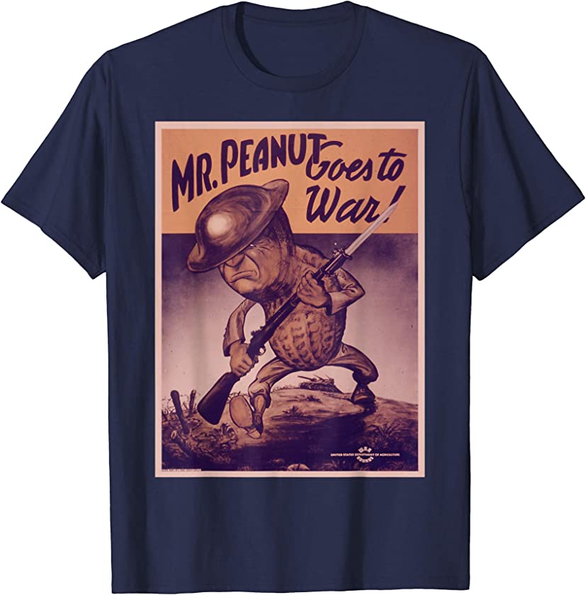 Vintage poster – Mr. Peanut Goes to War Retro T-Shirt