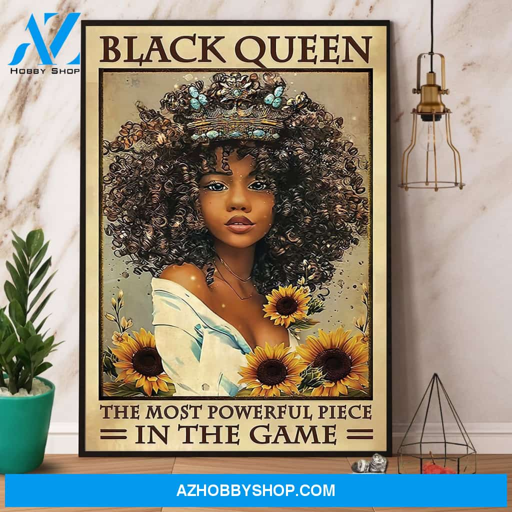 Afro Black Queen The Most Powerful Piece Sunflower Canvas And Poster