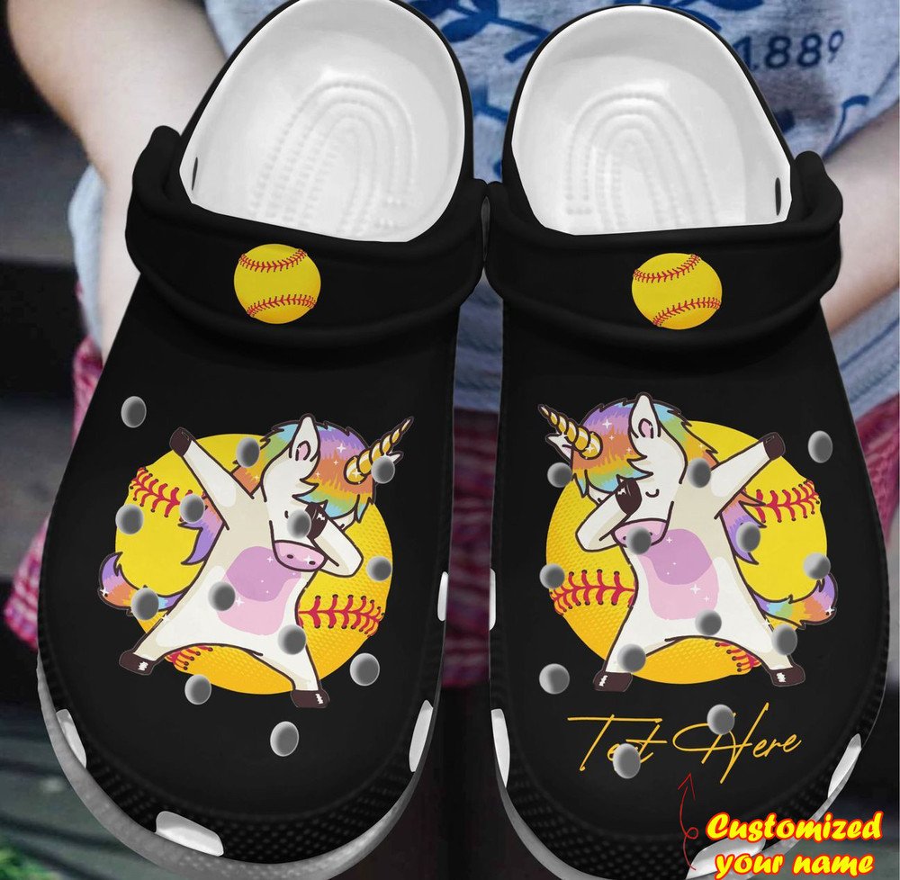 Softball Crocs – Cute Unicorn Softball Clog Shoes For Men And Women