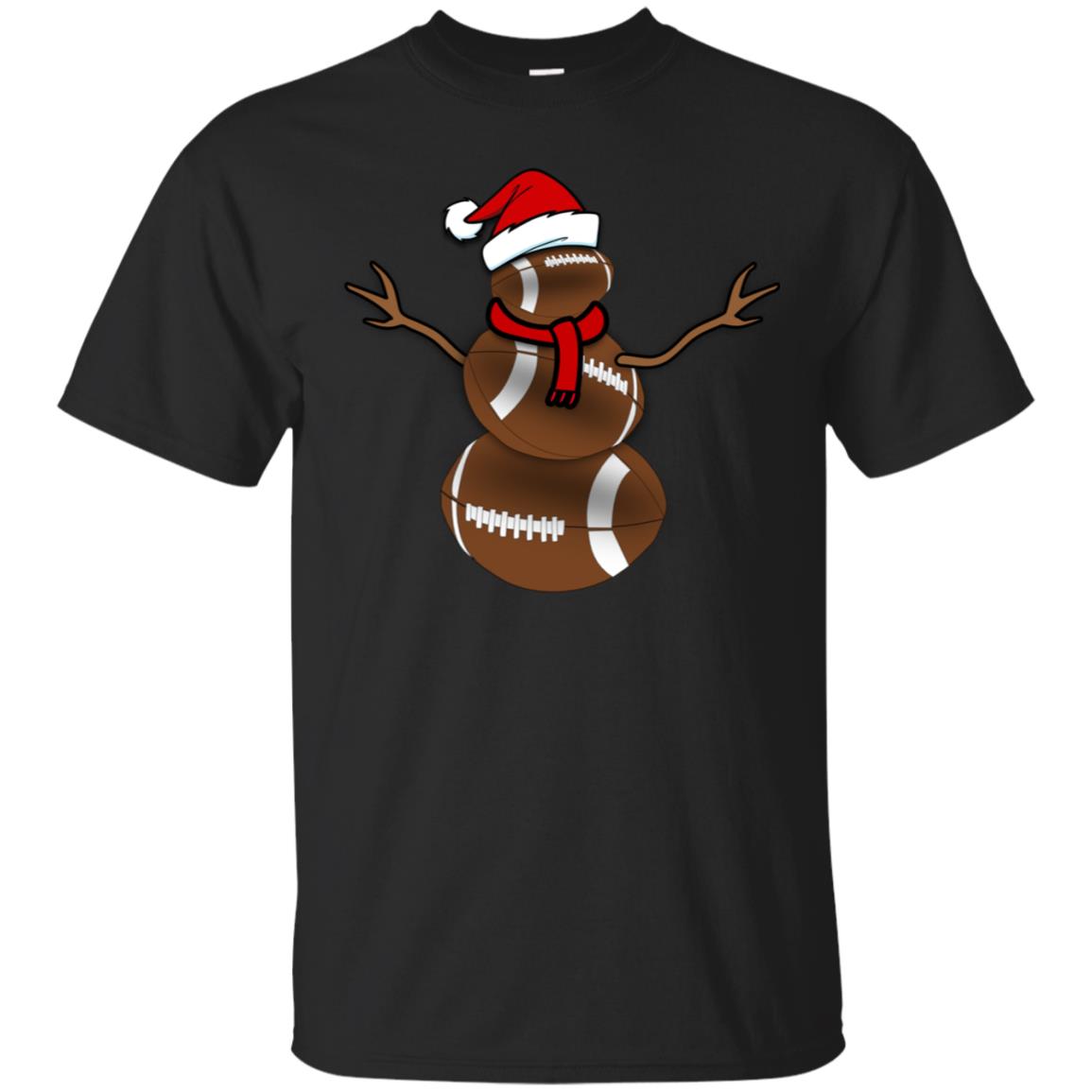 Football Ball Snowman Sport Santa Hat Funny Christmas Shirt