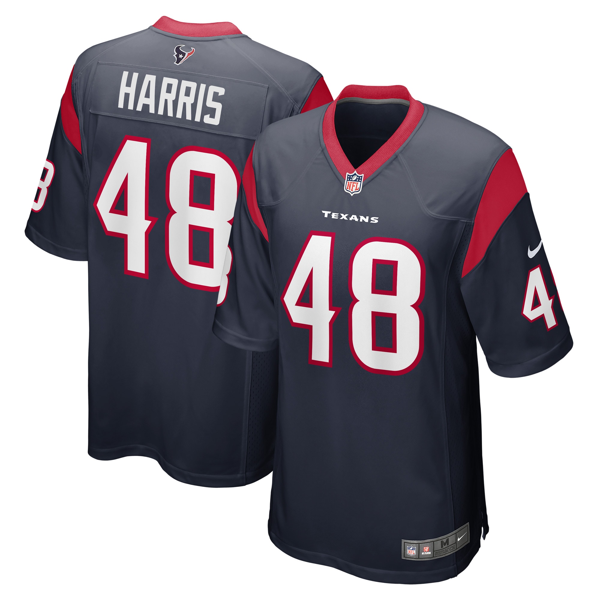 Men’s Houston Texans Christian Harris Navy Game Player Jersey