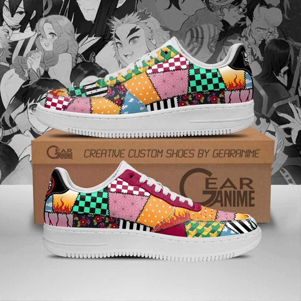 Demon Slayer Uniform Kimetsu No Yaiba Air Force Shoes Sneakers Custom Anime