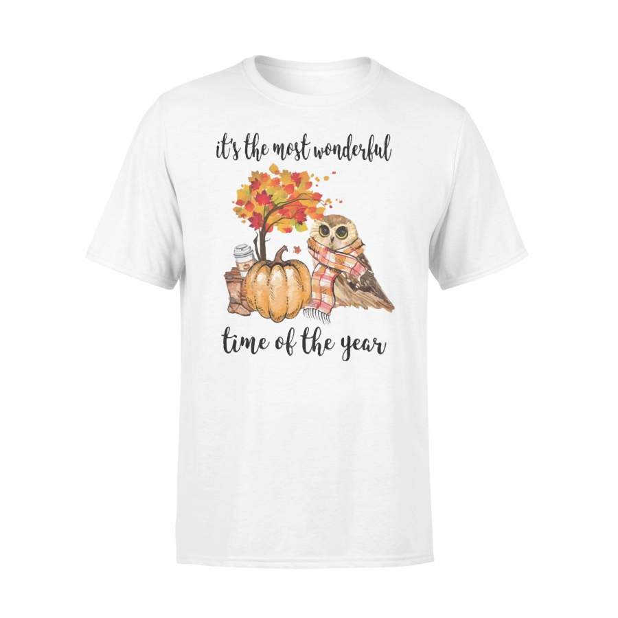 Fall Pumpkin It’s The Most Wonderful Time Of The Year Owl T-Shirt