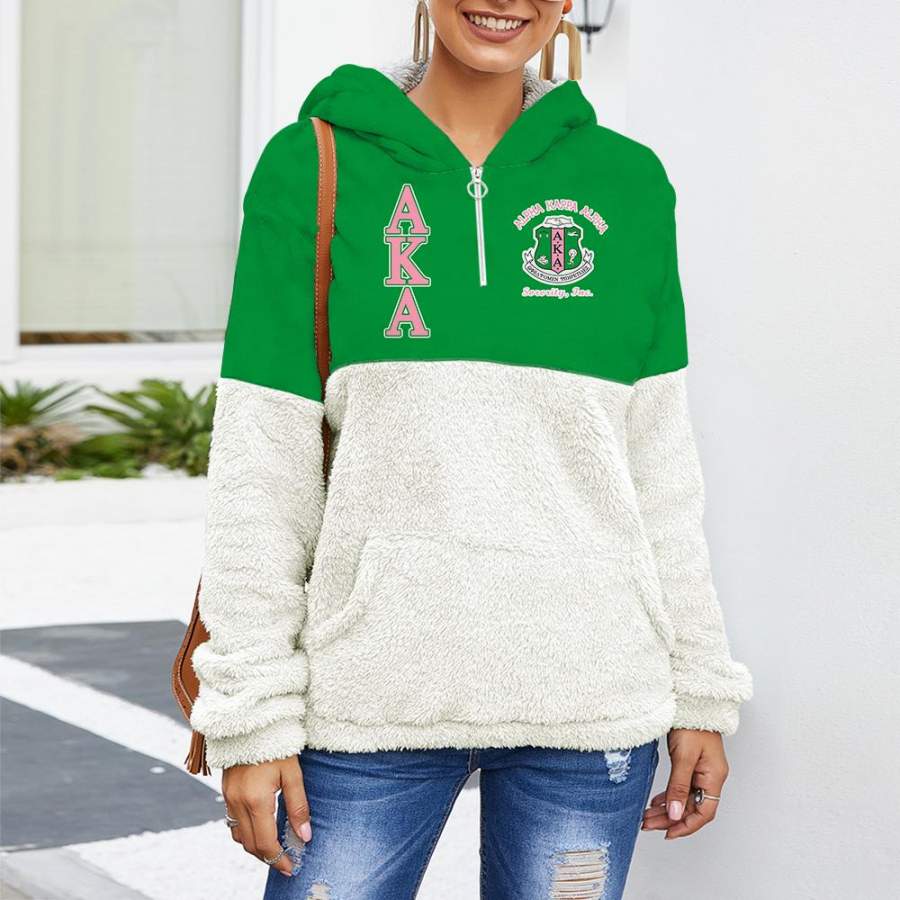 Alpha Kappa Alpha Fleece Half Zipper Hoodie