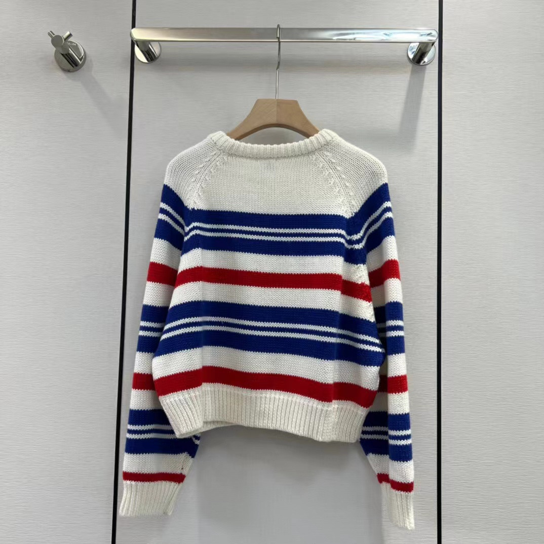 Women’s Fashion Brand High-end Sweater Original Stripe Design Ladies Luxury Pullover High Quality Famous Women Trend Knitwear alx