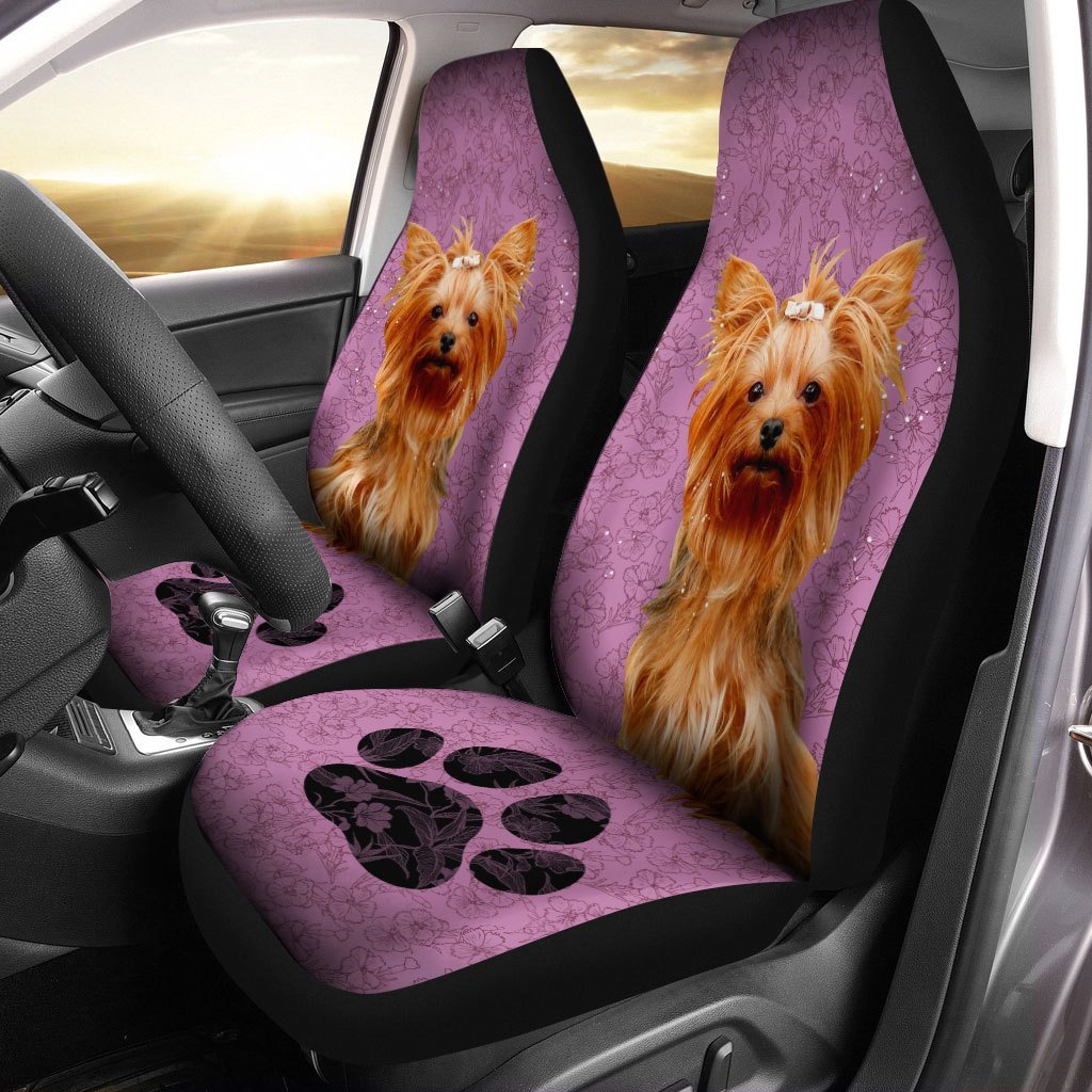 Yorkshire Terrier Dog Custom Car Seat Covers Set Of 2