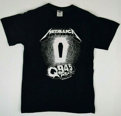 Vintage 90s Metallica Q945 Texas Radio Promo T-shirt Xs/s Jerzees 50/50 Heavy 7395