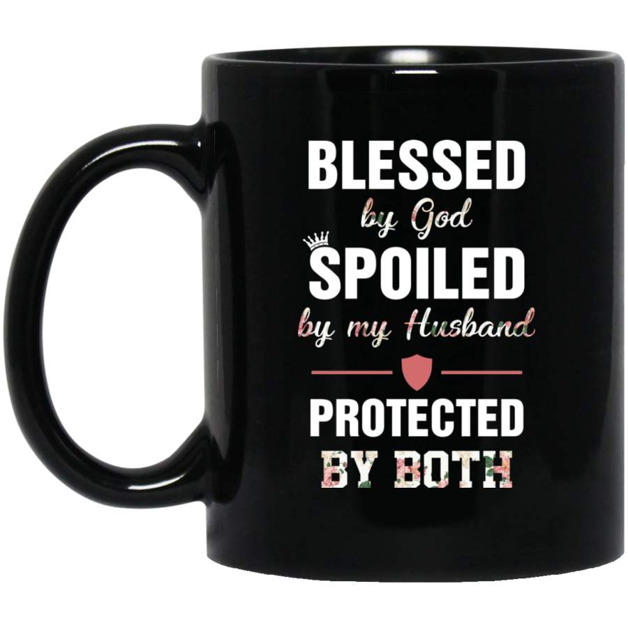 AGR Blessed by God spoiled by my Husband protected by both mugs