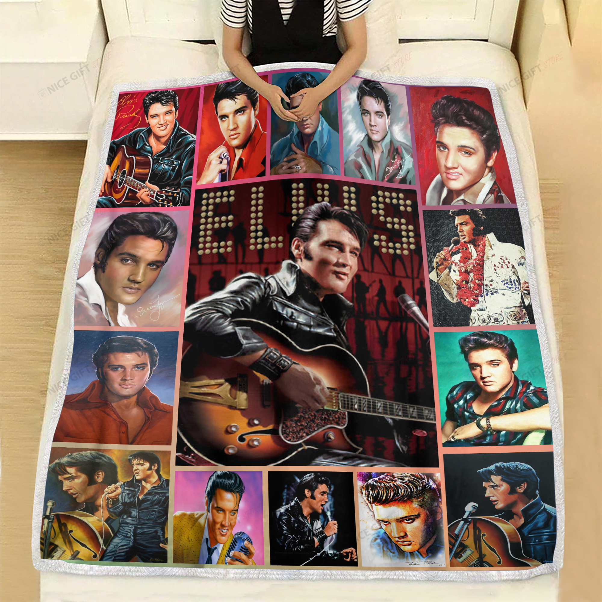 Elvis Presley Fleece Blanket Blk-K0O3
