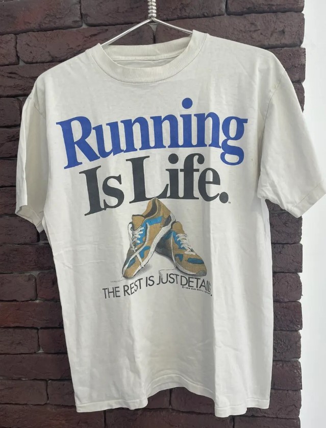 Vintage Big Ball Sports 1994 Running Is Life Logo Tee Shirt Outfits