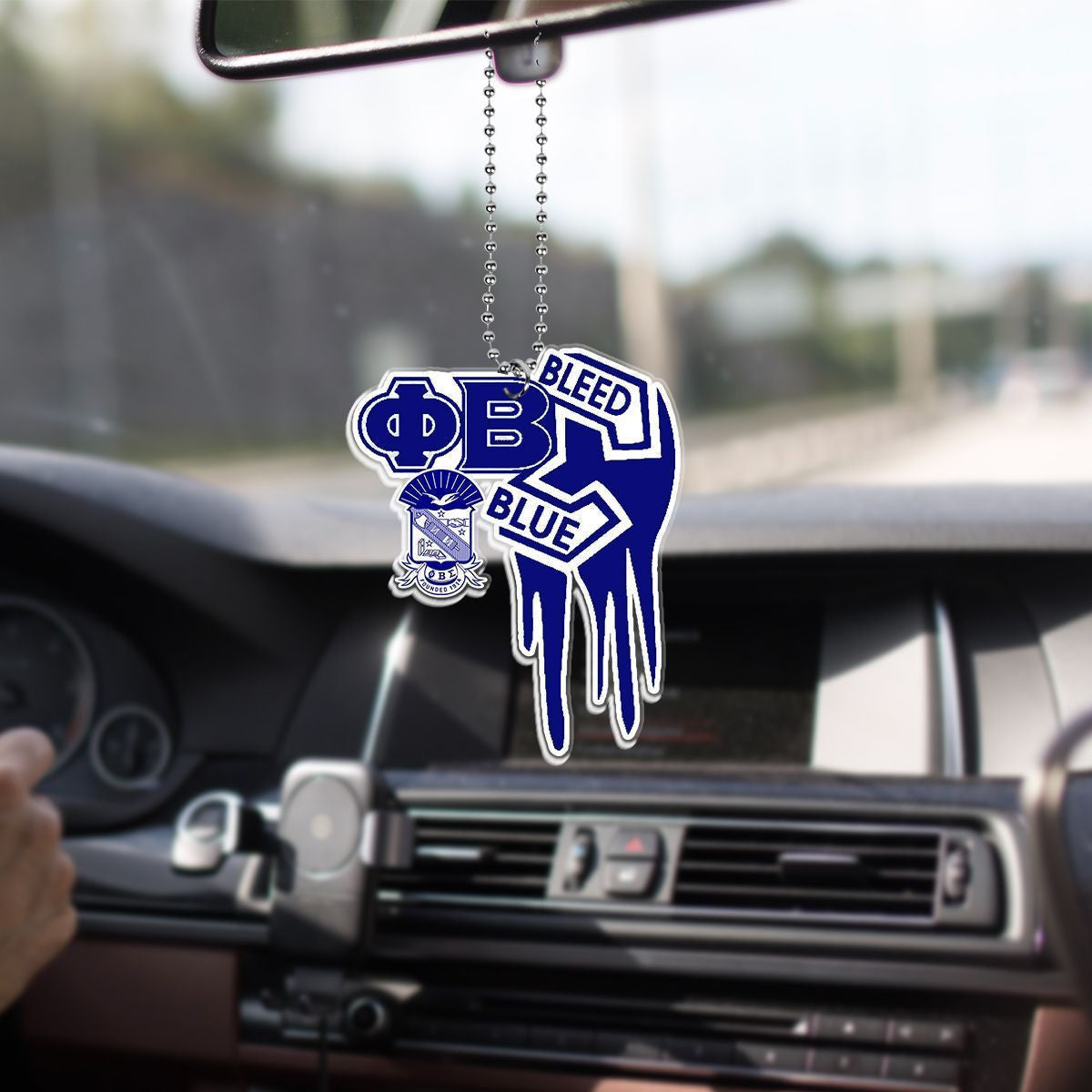 Fraternity Ornament – Phi Beta Sigma Bleed Blue Car Hanging Ornament