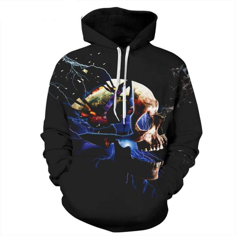 3D Skull Printed Women Hoodie