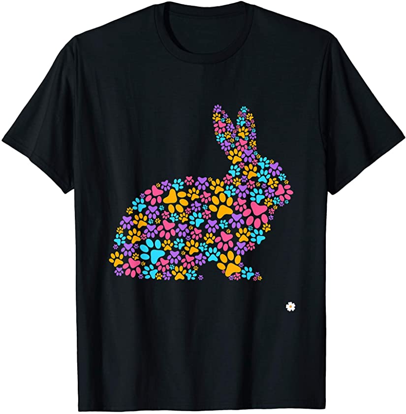 Bunny Dog Paw Rabbit Color Happy Easter Day Kids Dog Lover T-Shirt