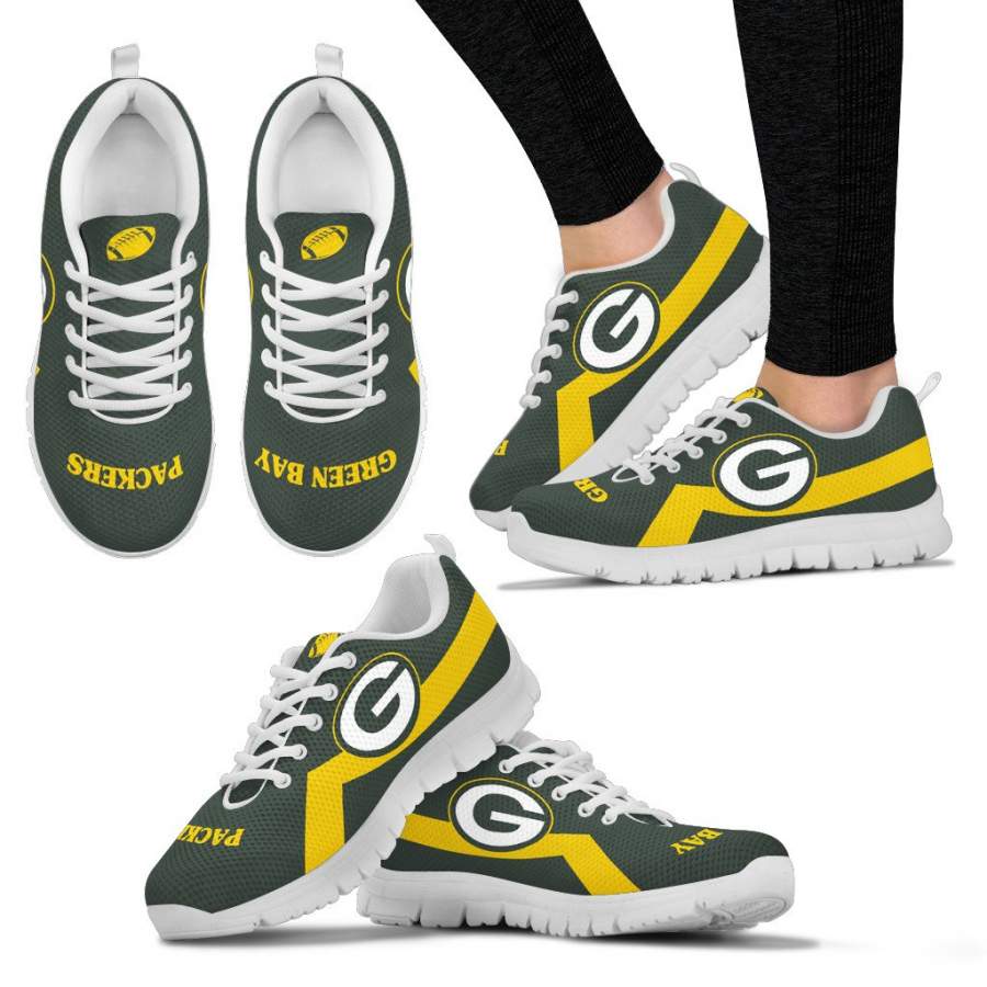 Green Bay Packers Line Logo Sneakers - GoSportPrint