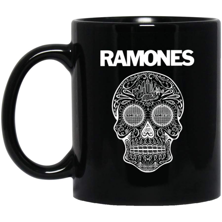 Ramones Sugar Skull Logo Black Mug