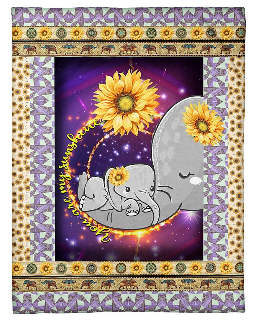 You Are My Sunshine Gift For Daughter Elephant Blanket Fleece Blanket