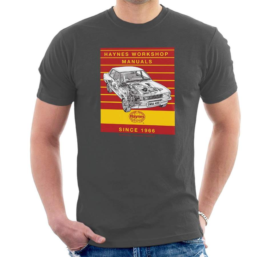 Haynes Workshop Manual 0409 Ford Cortina 1300 Stripe Men’s T-Shirt
