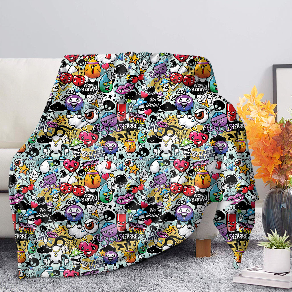 Graffiti Cartoon Characters Print Blanket