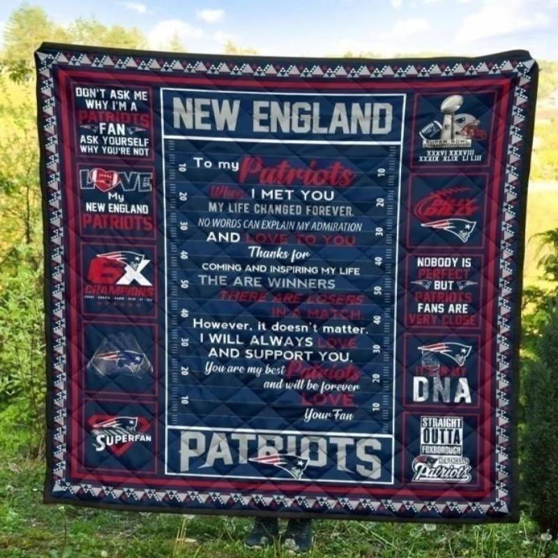 To My New England Patriots Quilt Blanket Football Fan Gift Idea MN09