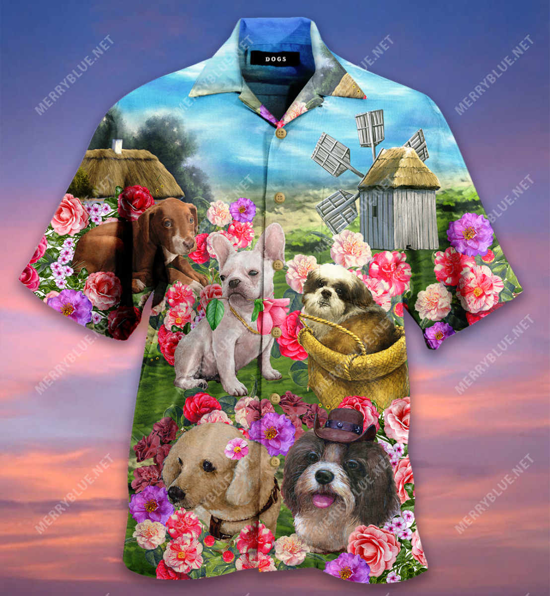 Camellia Dogs Farm Hawaii Shirt Ha81006