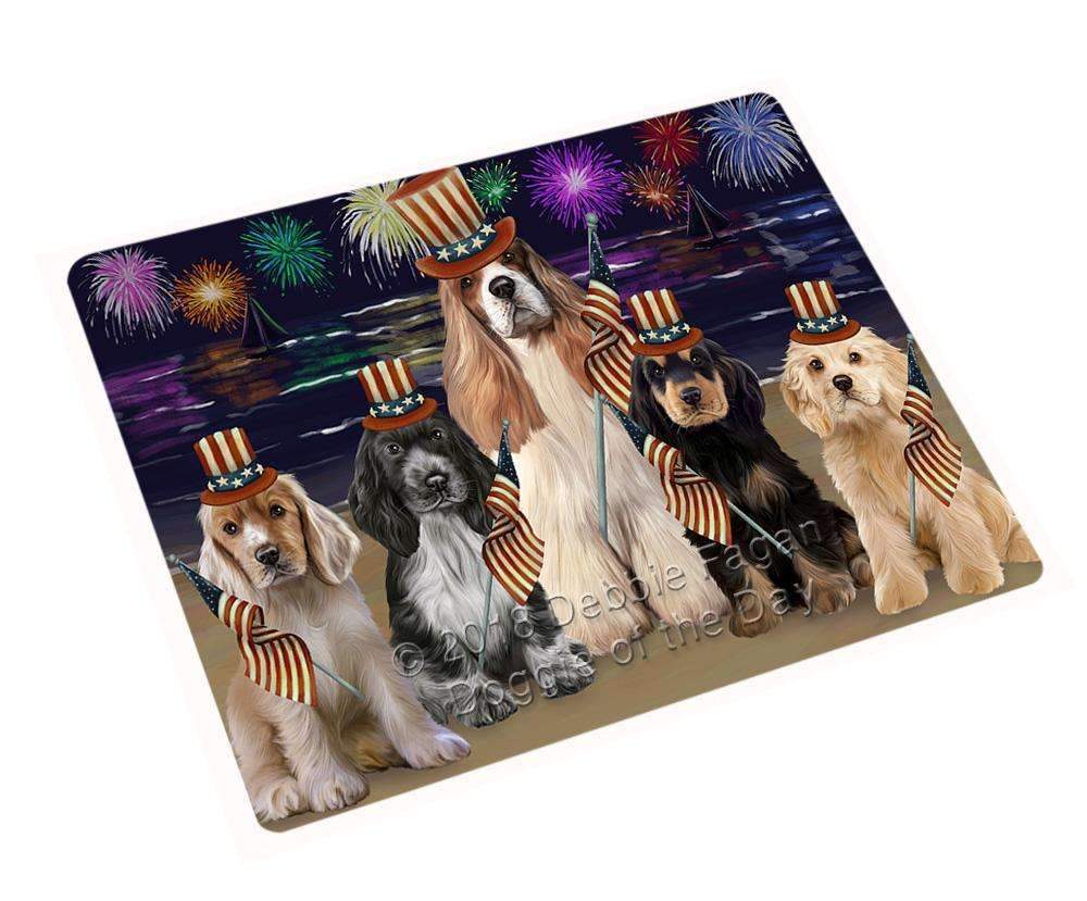 4Th Of July Independence Day Firework Cocker Spaniels Dog Blanket Blnkt85062