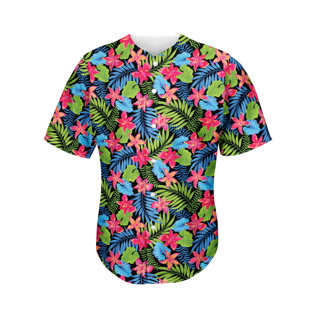 Hawaii Floral Pattern Print Baseball Jersey Ha5924