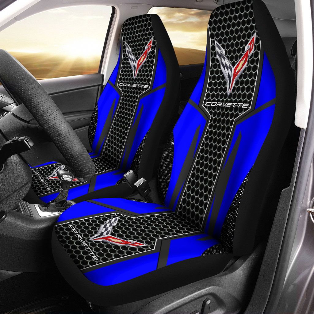 Chevrolet Corvette Lph-Hl Car Seat Cover (Set Of 2) Ver 3 (Blue)