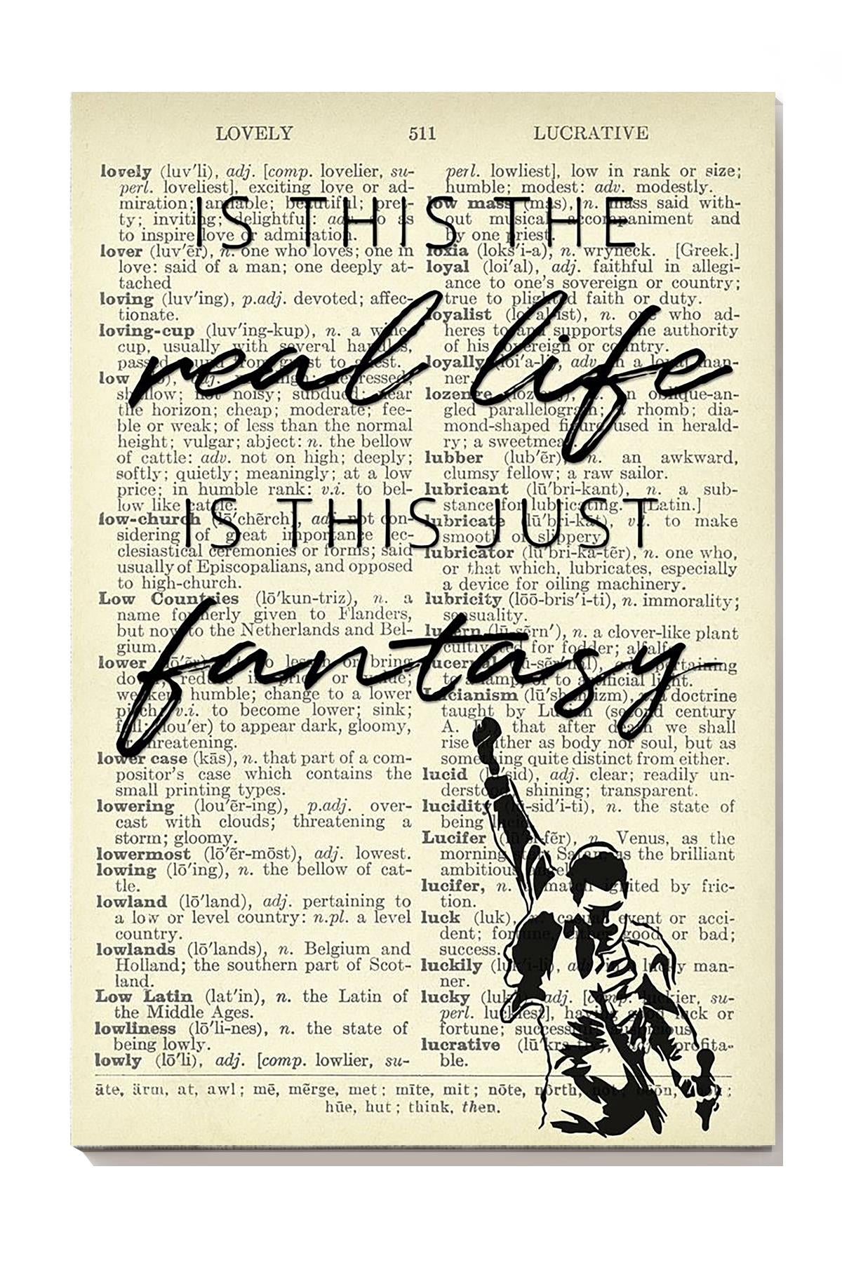 Bohemian Rhapsody Song Dictionary Wall Art For Queen Fan Home Decor Wrapped Canvas