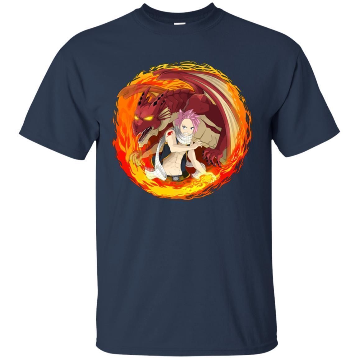 Fire Natsu Fairy Tail Shirt Navy Shirt