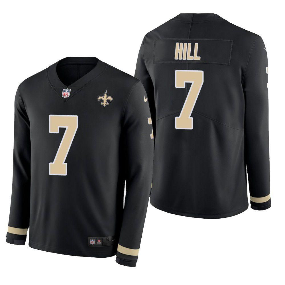 New Orleans Saints Taysom Hill Therma Long Sleeve Jersey Black