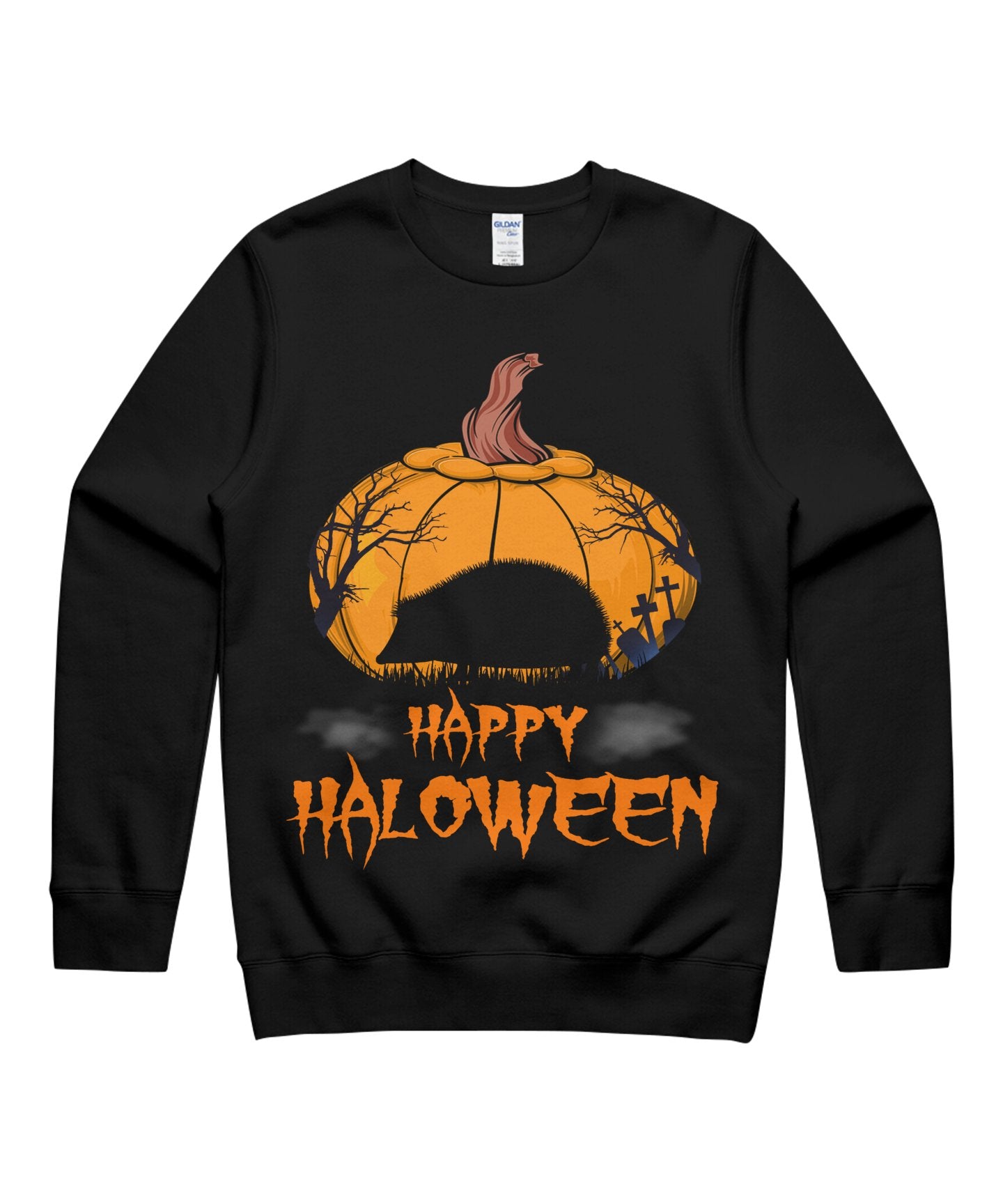 Hedgehog Pumpkin Happy Halloween Costumes Scary Matching Animal Unisex Crewneck Sweatshirt