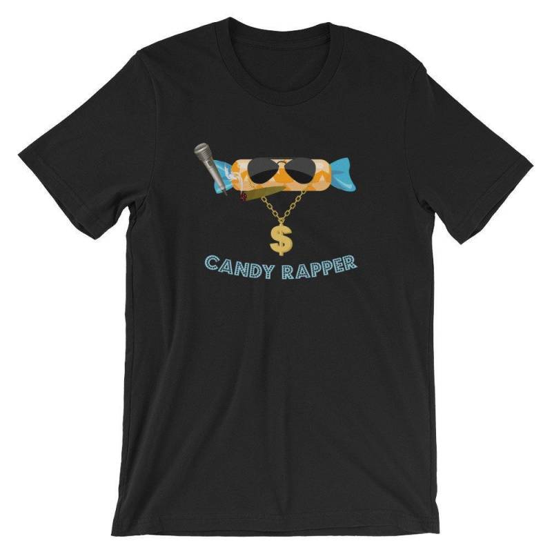 Crushtee Candy Rapper T Shirt | Funny Rap Hip Hop Shirt | Hip Hop Wrapper Fun Tee | Short Sleeve Unisex TShirt | Pun Candy Hip Hop Graphic Tees | Long Sleeve Hoodie