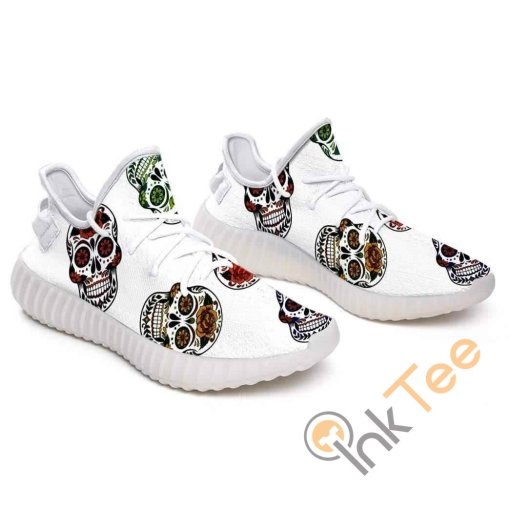 Beautiful Skulls Custom Shoes Personalized Name Yeezy Sneakers