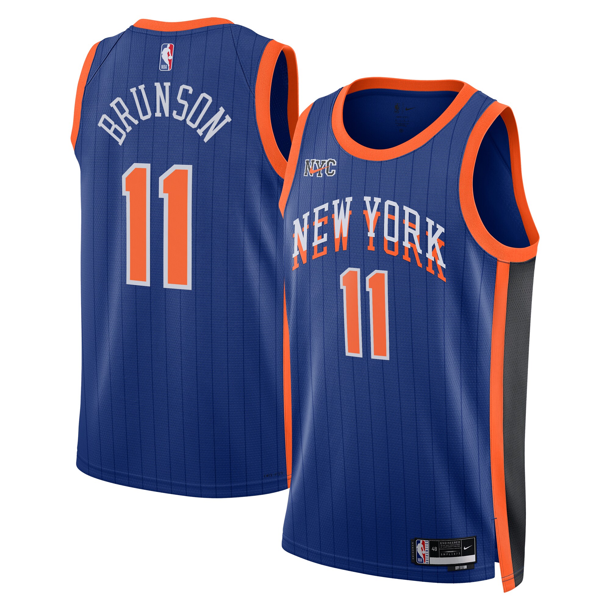 New York Knicks City Edition Swingman Jersey 23 – Blue – Jalen Brunson – Unisex