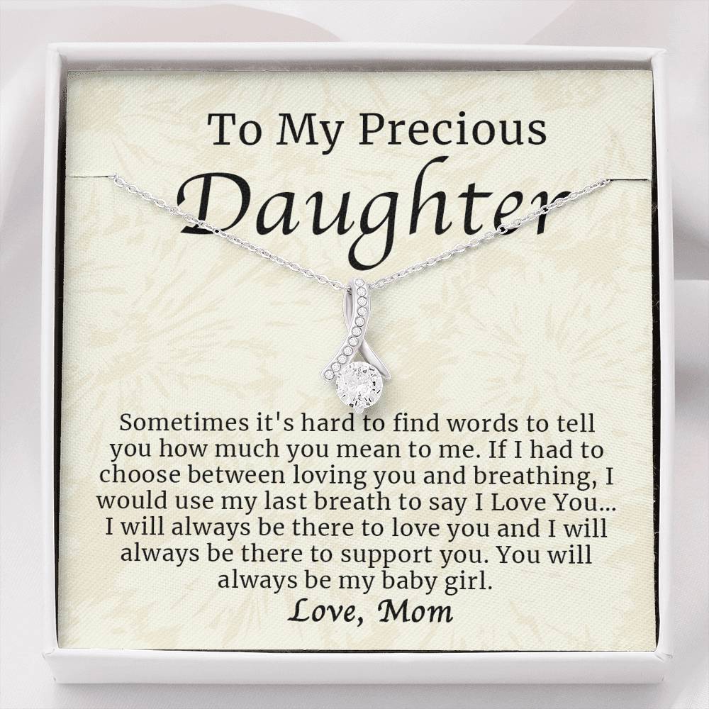 Necklace For Daughter, To My Daughter Necklace Gift From Mom, Birthday Christmas Valentine Graduation Wedding Gift For Her Girls Women