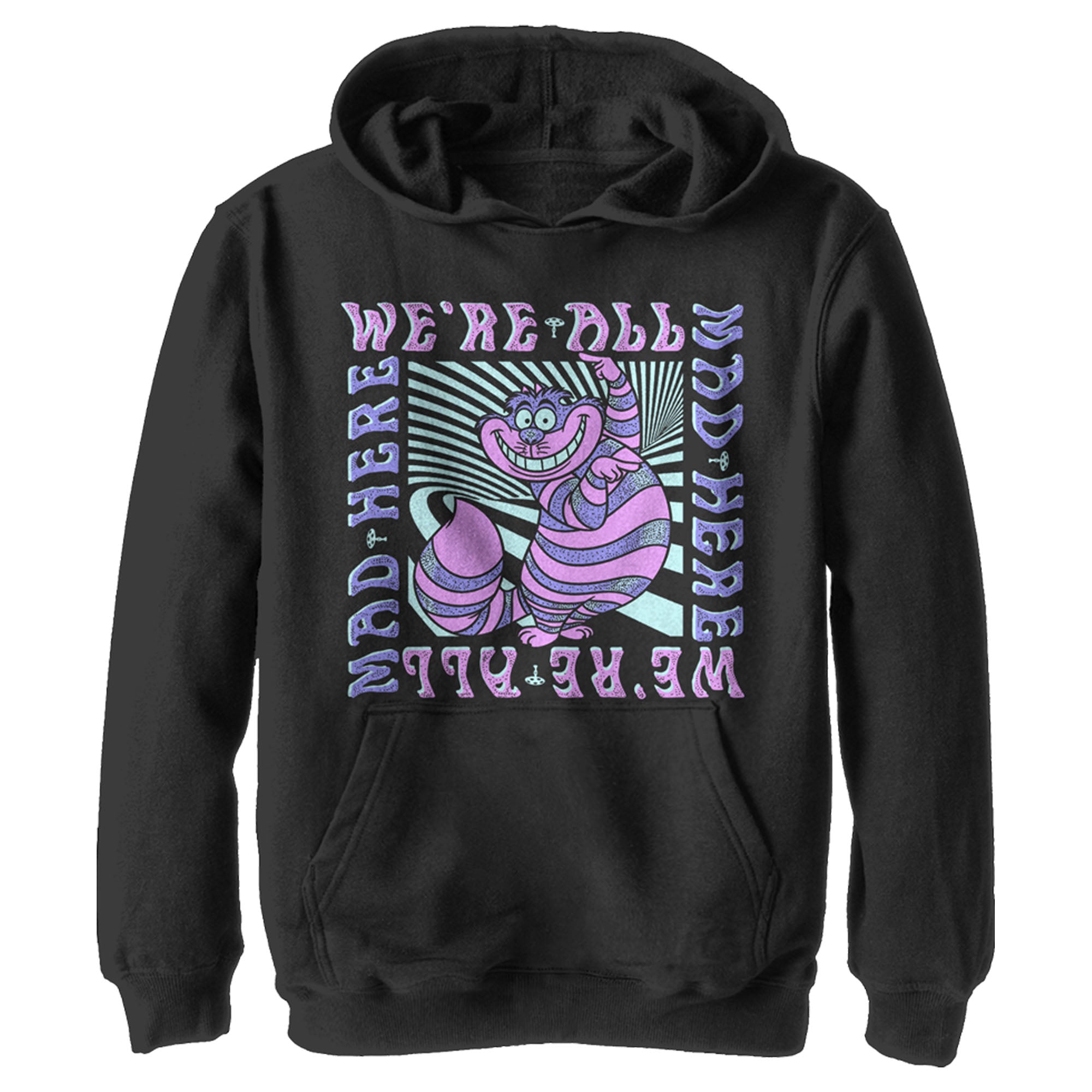 Boy’S Alice In Wonderland Cheshire Cat We’Re All Mad Here Colorful Pull Over Hoodie