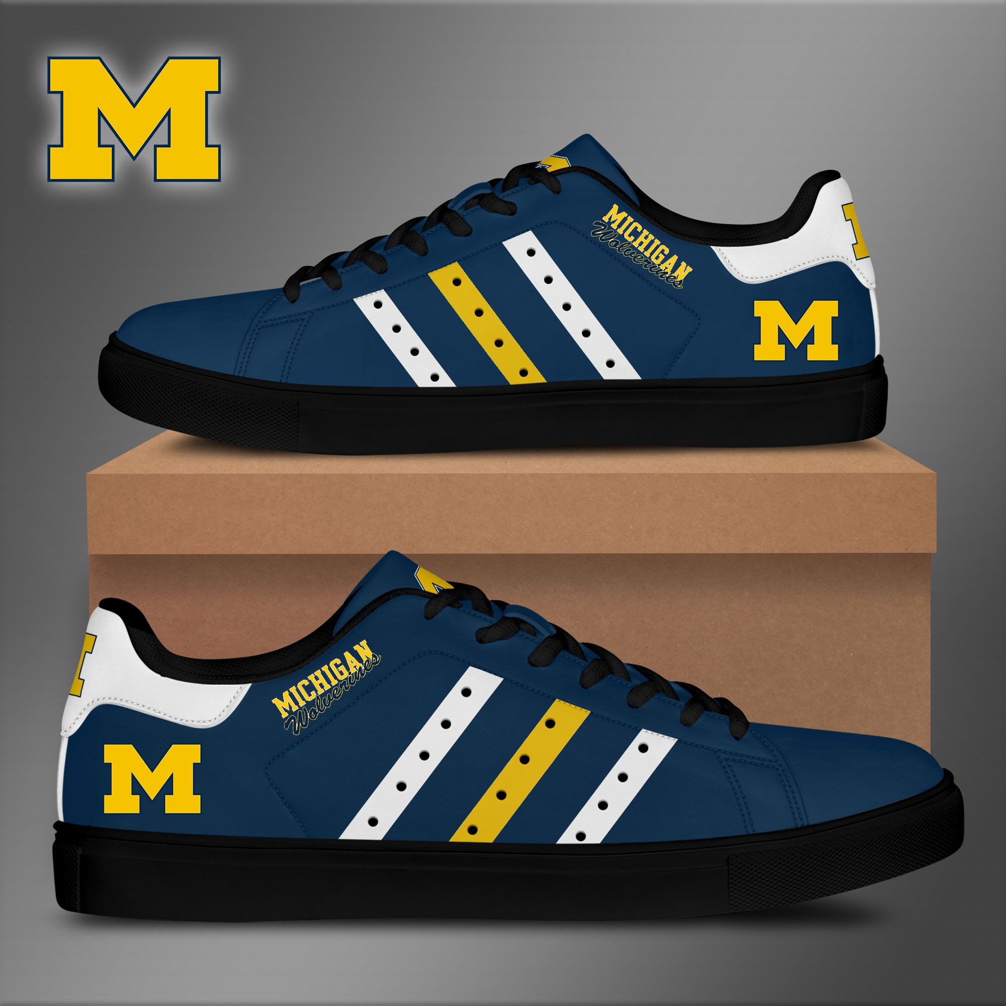 Michigan Wolverines Low Top Shoes V13