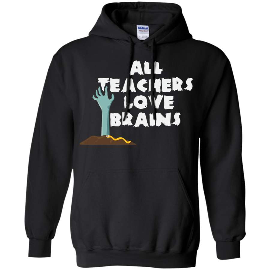 AGR All Teachers Love Brains Zombie Halloween Hoodie