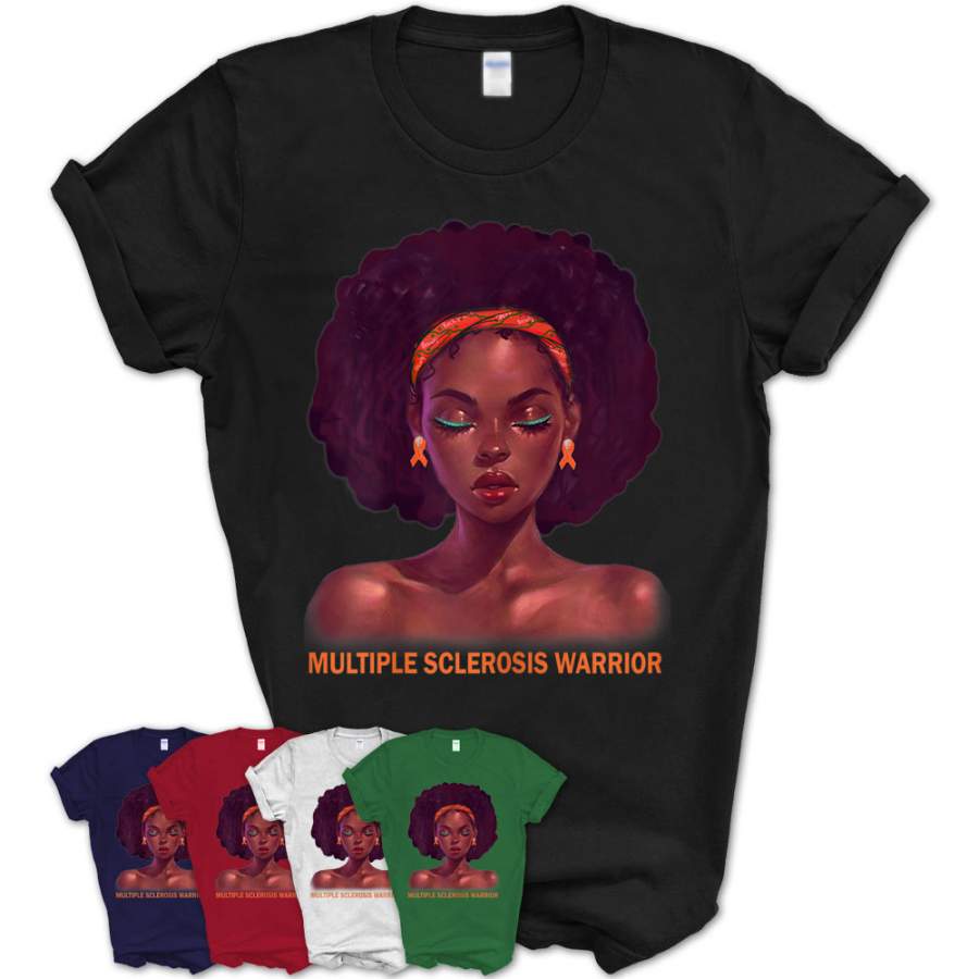 Womens Afro African American Black Woman Multiple Sclerosis Warrior T-Shirt – Teezou Store