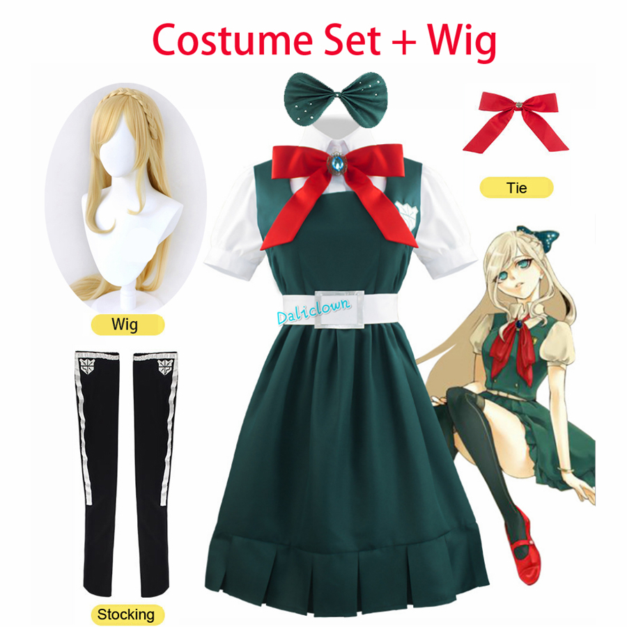 Anime Danganronpa Sonia Nevermind Cosplay Dress And Wig Halloween Party Costume JK School Uniform For Woman Girls alx