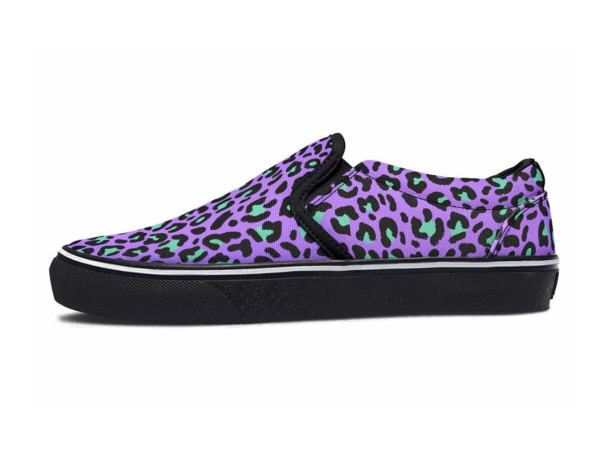 S Leopard Pattern Purple, Slip Ons, Classic Sneakers, Streetwear, Vegan Shoes, Men’S Shoes, Woman’S Shoes, Custom Printed, Abstractprint