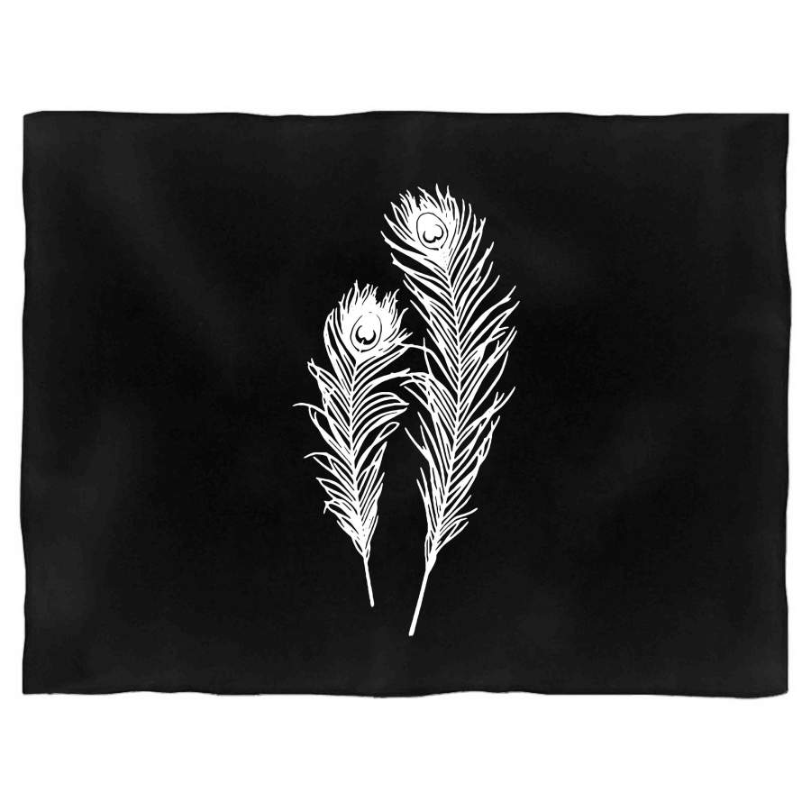 Peacock Feathers Organic Graphic Blanket