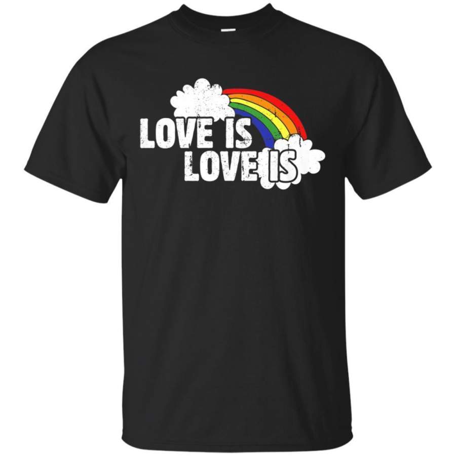 AGR Love Is Love Tshirt Vintage Style Retro Rainbow Lgbtq Jaq T-shirt