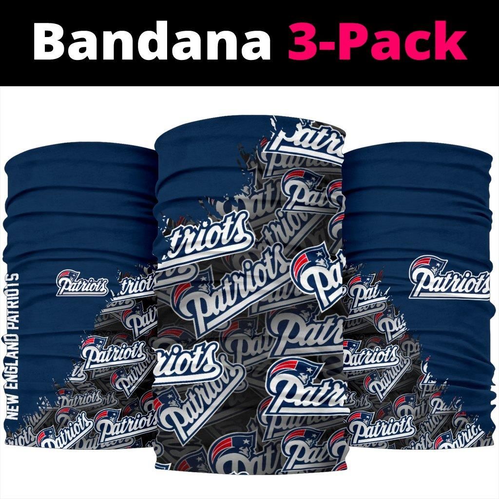 98Hd025-New England Patriots 3D All Over Print Patriots-Bandana 3Pack