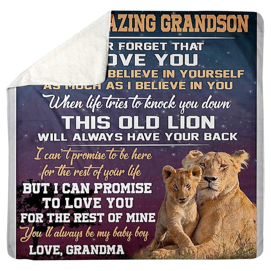 To My Amazing Grandson You’ll Always Be My Baby Boy Gifts From Grandma Sherpa Blanket