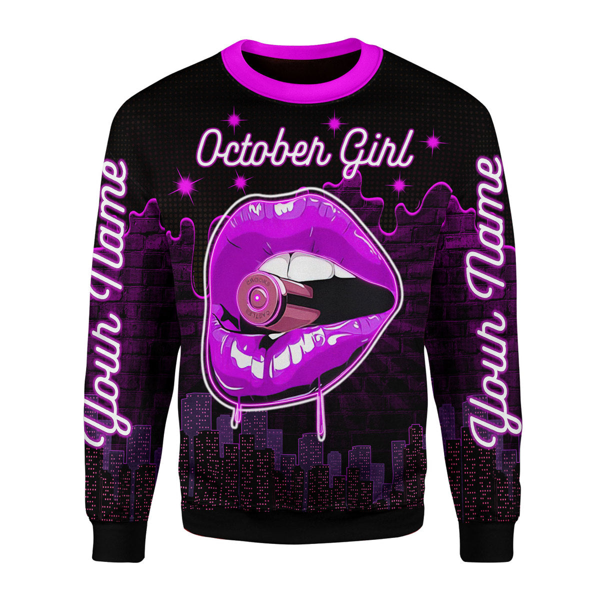 Customspig Personalized Ugly Sweater I’M An October Girl All Over Printed