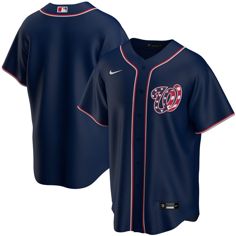 Washington Nationals 2020 MLB Blue Us Flag Jersey